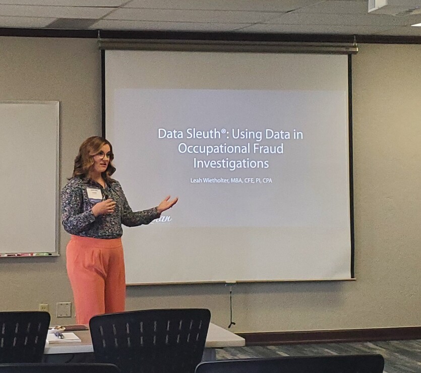 Leah Wietholter presenting at April Lunch + Learn